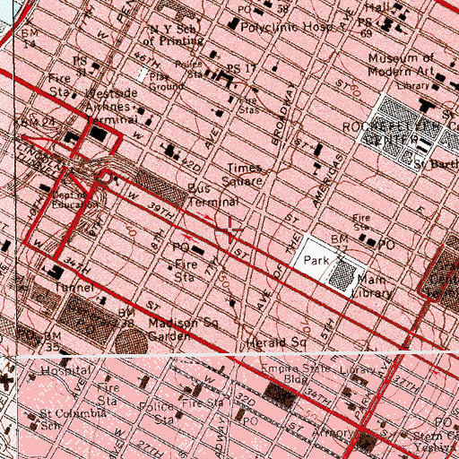 Topographic Map of Brotherhood In Action Building, NY