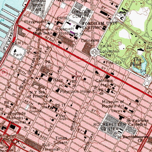 Topographic Map of New Amsterdam Building, NY