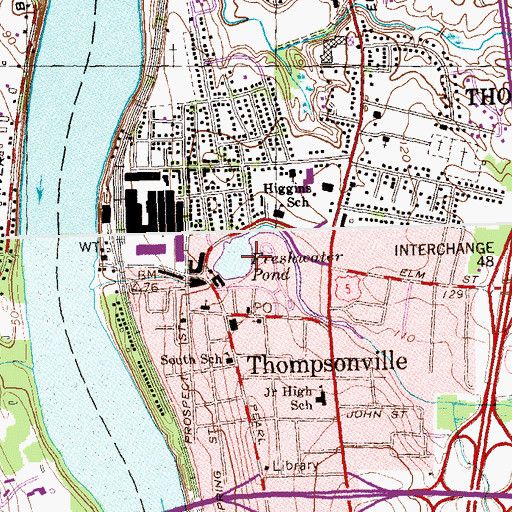 Topographic Map of Freshwater Pond, CT