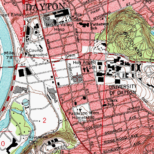 Topographic Map of Dayton Early College Academy, OH