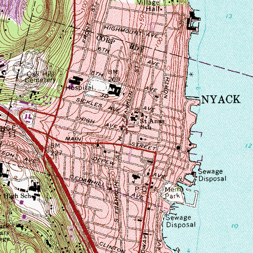 Topographic Map of Pilgrim Baptist Church, NY