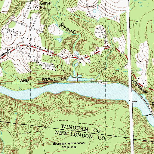 Topographic Map of Indian Hollow Brook, CT