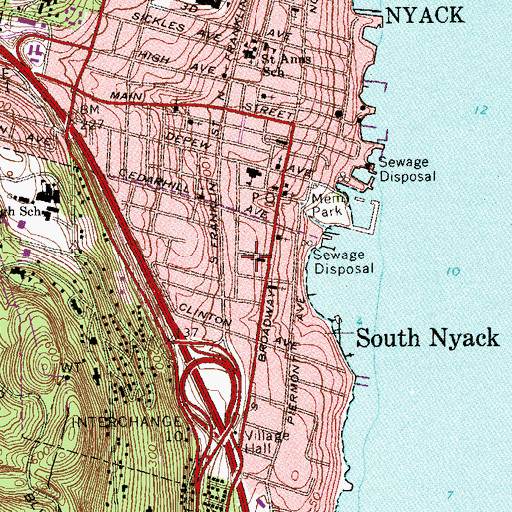 Topographic Map of Saint Paul's United Methodist Church, NY