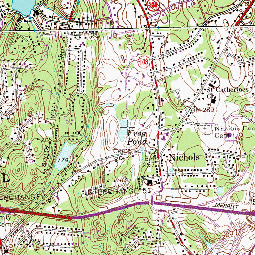 Topographic Map of Frog Pond, CT