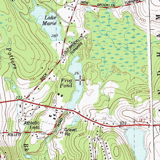 Topographic Map of Frog Pond, CT