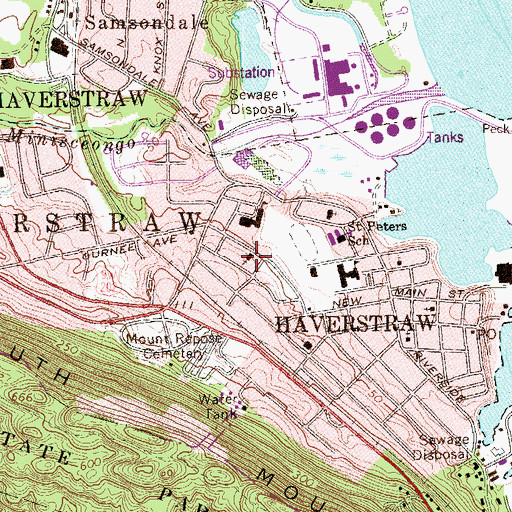 Topographic Map of Saint Mary's Church, NY