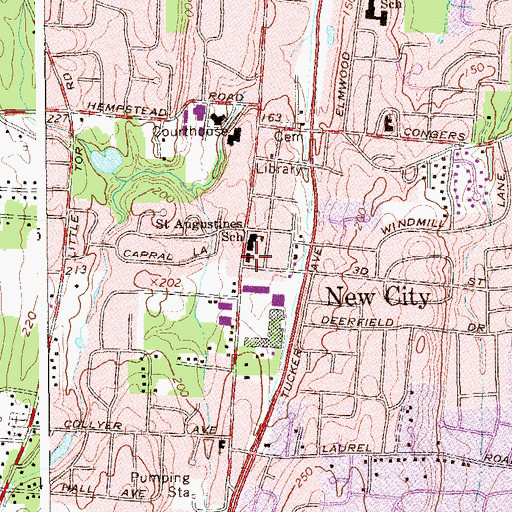 Topographic Map of Saint Augustine's Church, NY