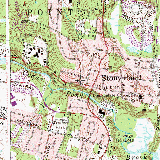 Topographic Map of Stony Point Presbyterian Church, NY