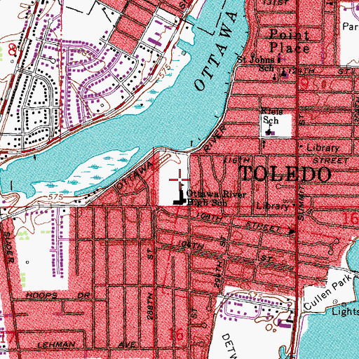 Topographic Map of Ottawa River Elementary School, OH