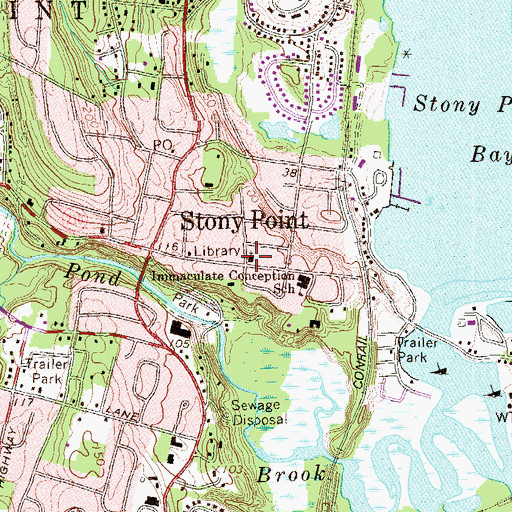 Topographic Map of Trinity United Methodist Church, NY