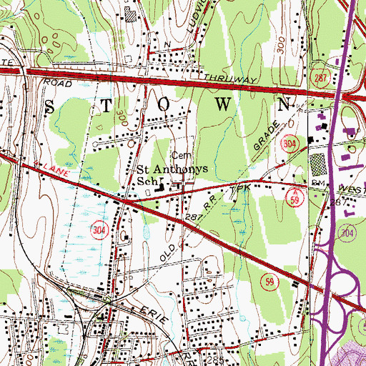Topographic Map of Saint Anthony's Church, NY