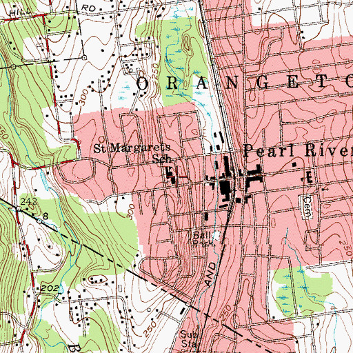 Topographic Map of Saint Margaret's Church, NY