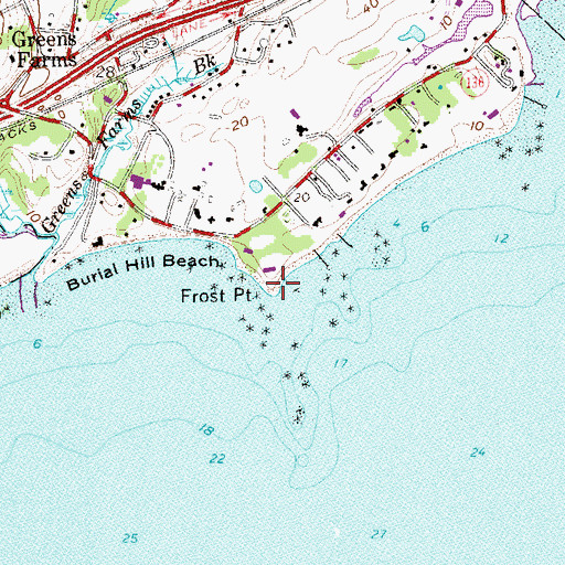 Topographic Map of Frost Point, CT