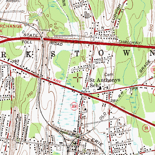 Topographic Map of Rockland Plaza Shopping Center, NY