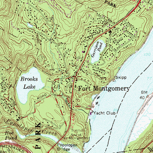 Topographic Map of Fort Montgomery Post Office, NY