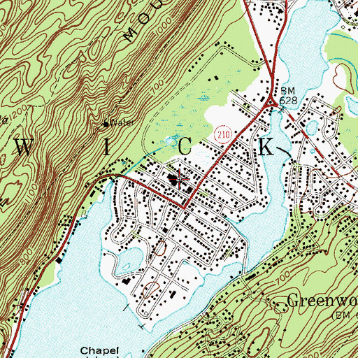 Topographic Map of Greenwood Lake Elementary School, NY