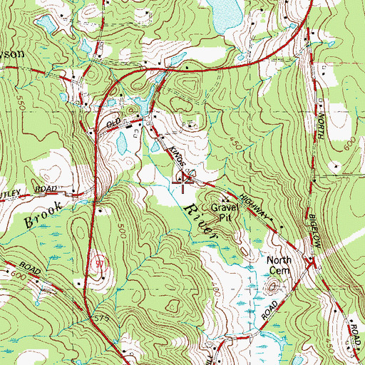 Topographic Map of Fuller Brook, CT