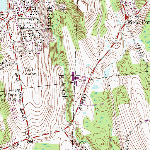 Topographic Map of George Fischer Middle School, NY