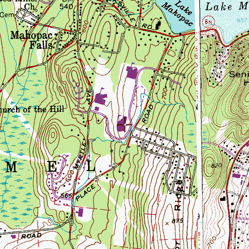 Topographic Map of Mahopac High School, NY