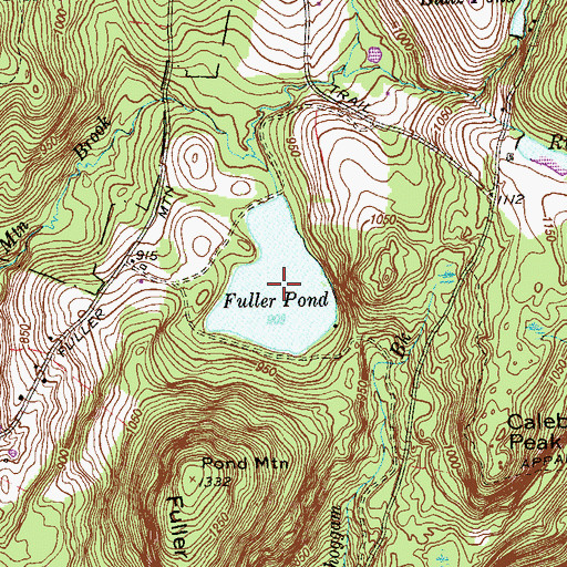 Topographic Map of Fuller Pond, CT