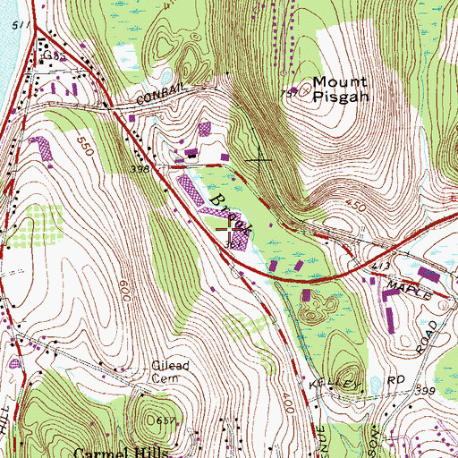 Topographic Map of Putnam Plaza Shopping Center, NY