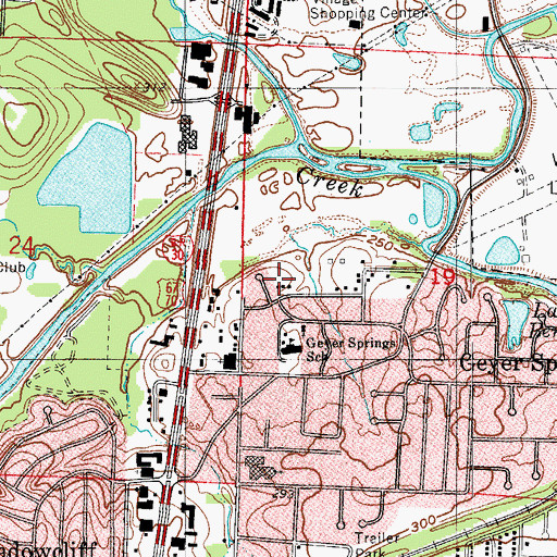 Topographic Map of Dawson Cemetery, AR