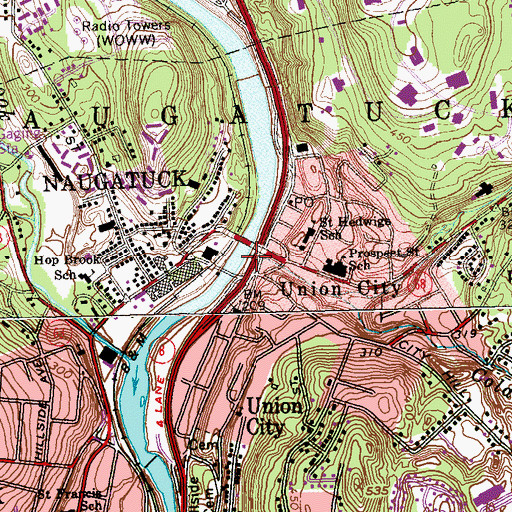 Topographic Map of Fulling Mill Brook, CT