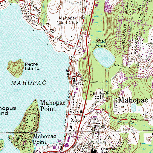 Topographic Map of Saint John the Evangelist School, NY