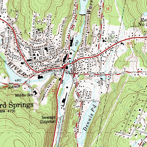 Topographic Map of Furnace Brook, CT