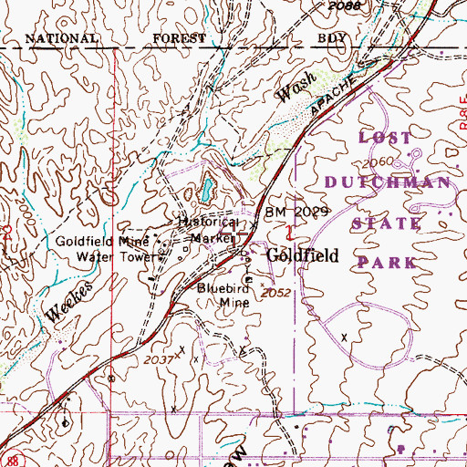 Topographic Map of Youngberg Post Office (historical), AZ