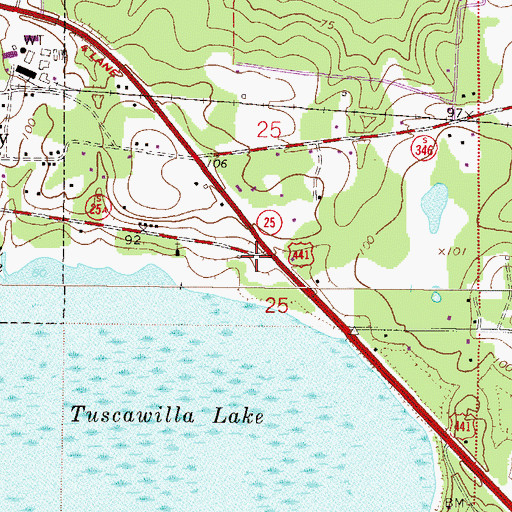 Topographic Map of Micanopy Christian Fellowship, FL