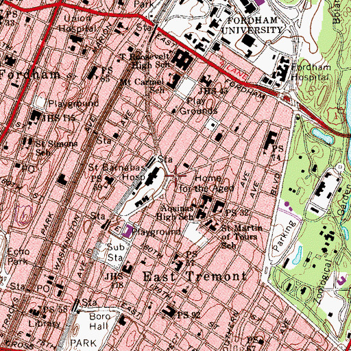 Topographic Map of Hutton Square, NY