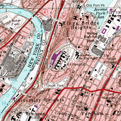 Topographic Map of Catholic Orphan Asylum, NY