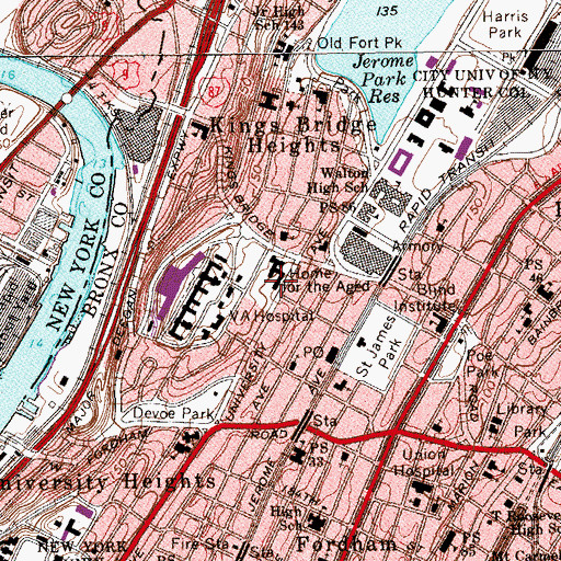 Topographic Map of Greenwall Pavilion, NY