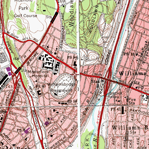 Topographic Map of Mosholu Preservation Organization Headquarters, NY