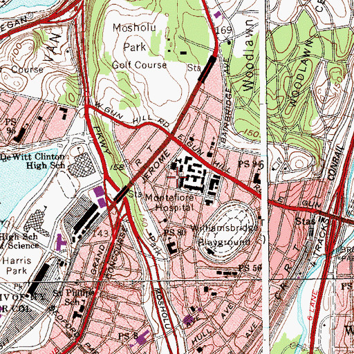 Topographic Map of North Central Bronx Hospital, NY