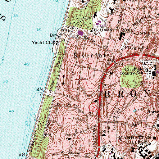 Topographic Map of Wave Hill Center for Environmental Studies, NY