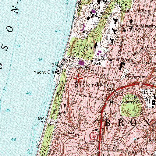 Topographic Map of Riverdale Historic District, NY