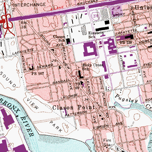 Topographic Map of Holy Cross Roman Catholic Church, NY