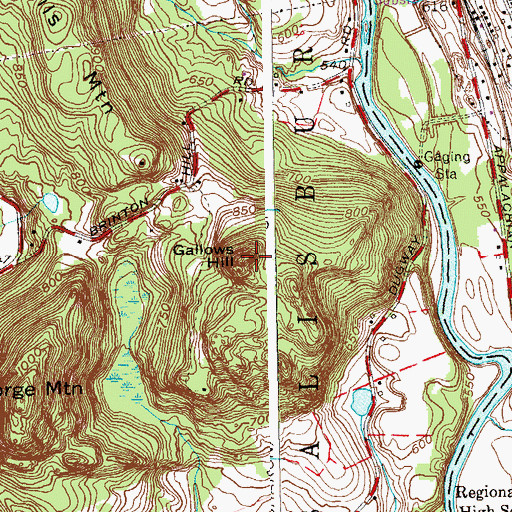 Topographic Map of Gallows Hill, CT
