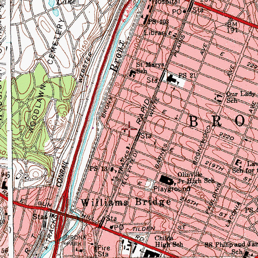 Topographic Map of Saint George's Episcopal Church, NY