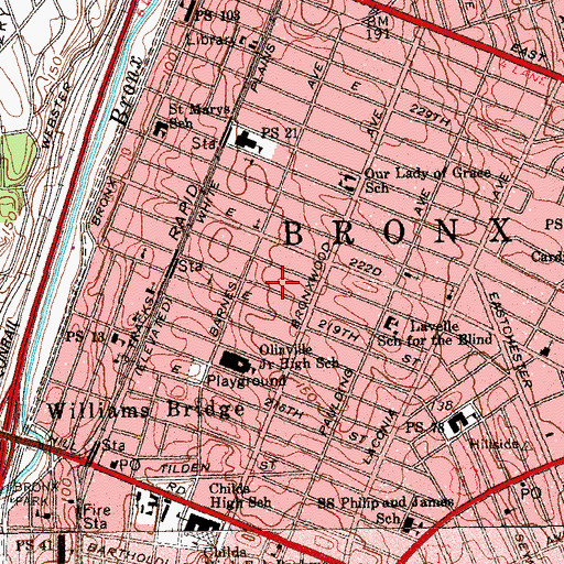 Topographic Map of Saint Valentine's Roman Catholic Church, NY