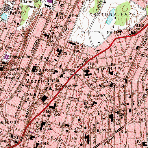 Topographic Map of McKinley Square, NY