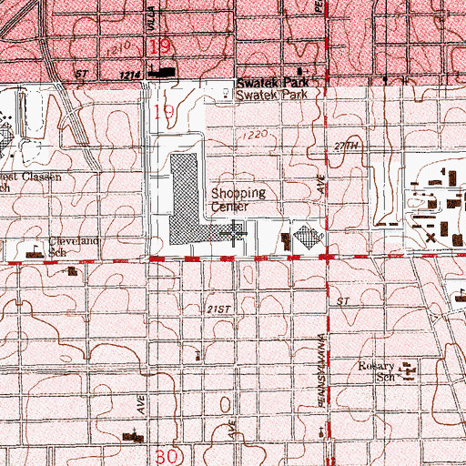 Topographic Map of ASTEC Charter Middle School, OK