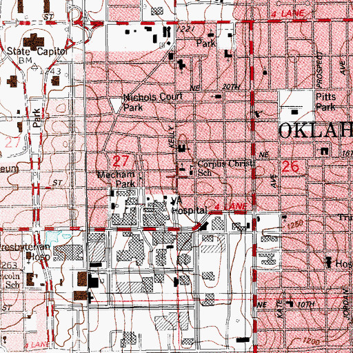 Topographic Map of Seeworth Academy, OK