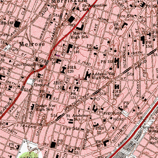 Topographic Map of Christ Church, NY