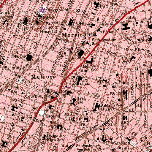 Topographic Map of Grace Gospel Church, NY
