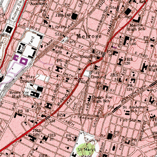 Topographic Map of Melrose Reformed Church, NY