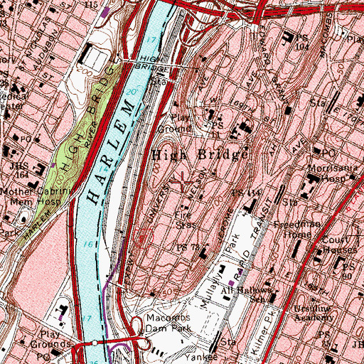 Topographic Map of Public School 126, NY