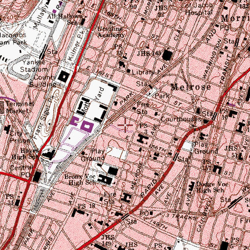 Topographic Map of Jackson Houses, NY